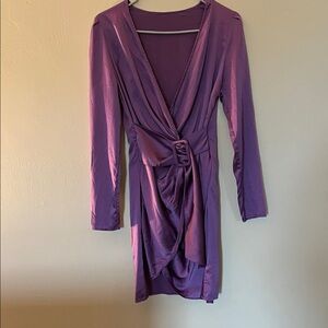 Elegant Purple Long Sleeve Dress